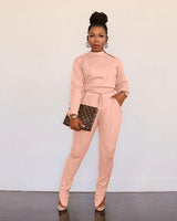 Jogger set with zipper in neckline