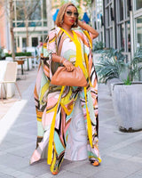Rich Queen Vibes- 2pc Kaftan Top/Pant SET
