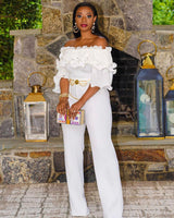 Casual Solid Split Joint Straight Jumpsuits