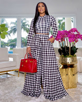 Houndstooth Maxi Pant Set