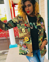 Cute Emoji Camo Jacket - Girlsintrendy, Girls In Trendy