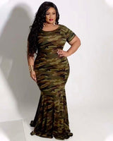 Camo Bodycon Maxi Dress