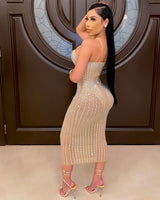 Victoriana Mesh Rhinestones Dress