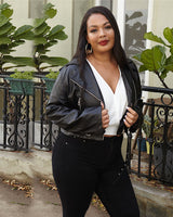 RHINESTONE FRINGE MOTO LEATHER JACKET