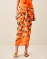 Halter Cutout One Piece Swimsuit and Sarong