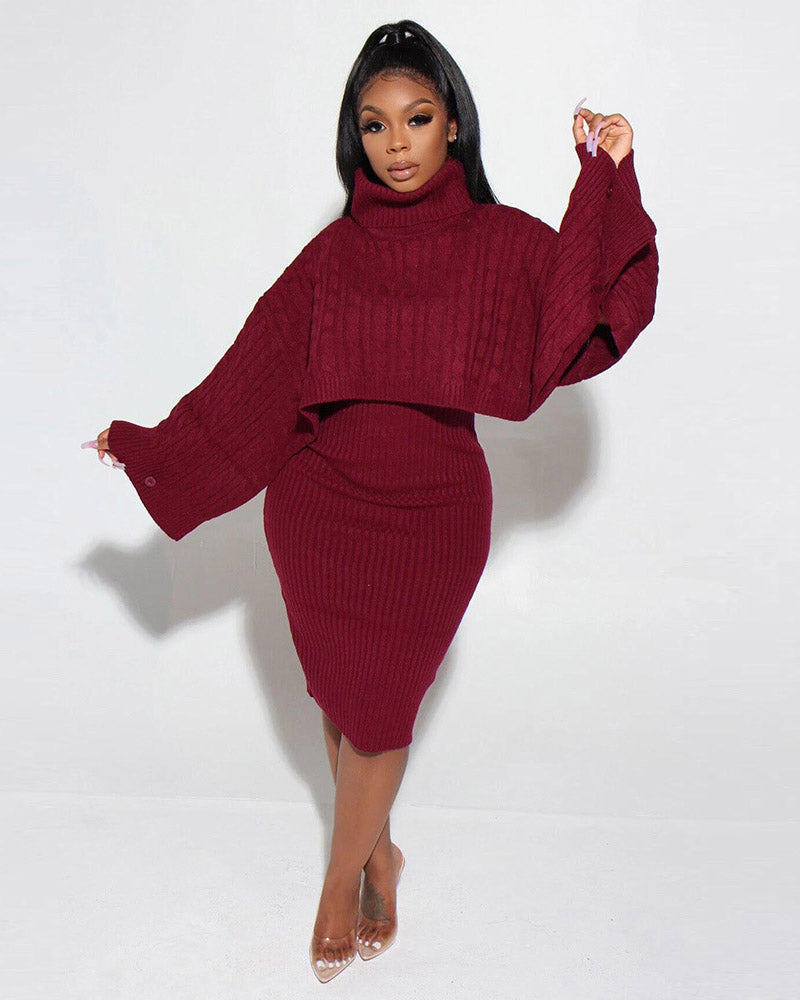 Bailey Ribbed Knit Cold Shoulder Sweater main image 0