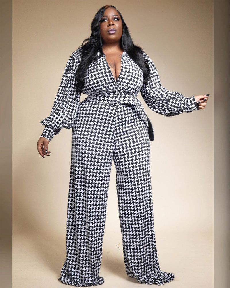 Classic Houndstooth Jumpsuit