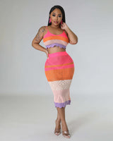 Multicolor Beach Skirt Set